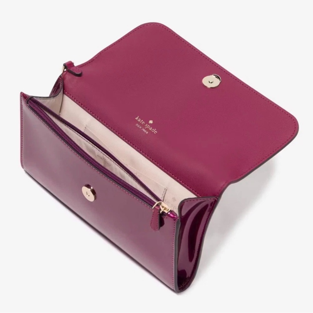 Kate Spade Kenzie Boxed Medium Flap Phone Wristlet In Dark Raspberry NWT - Picture 7 of 7